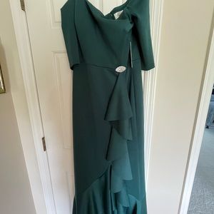 Eliza J Off the Shoulder Ruffle Gown